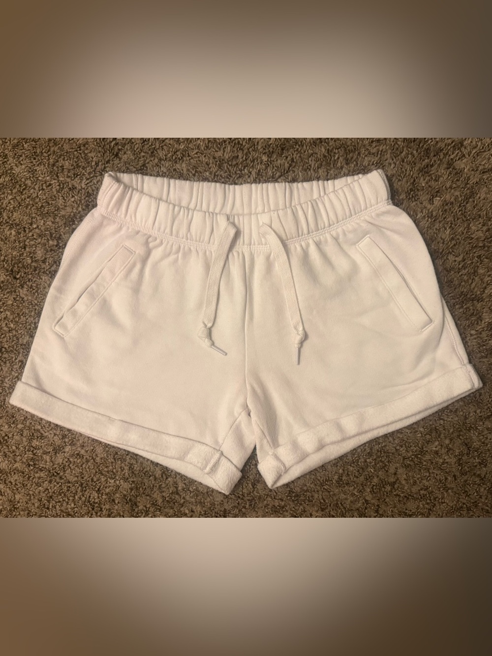 PINK Victoria's Secret Campus Fleece White Shorts *NWOT